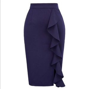 Ruffled Pencil Skirt